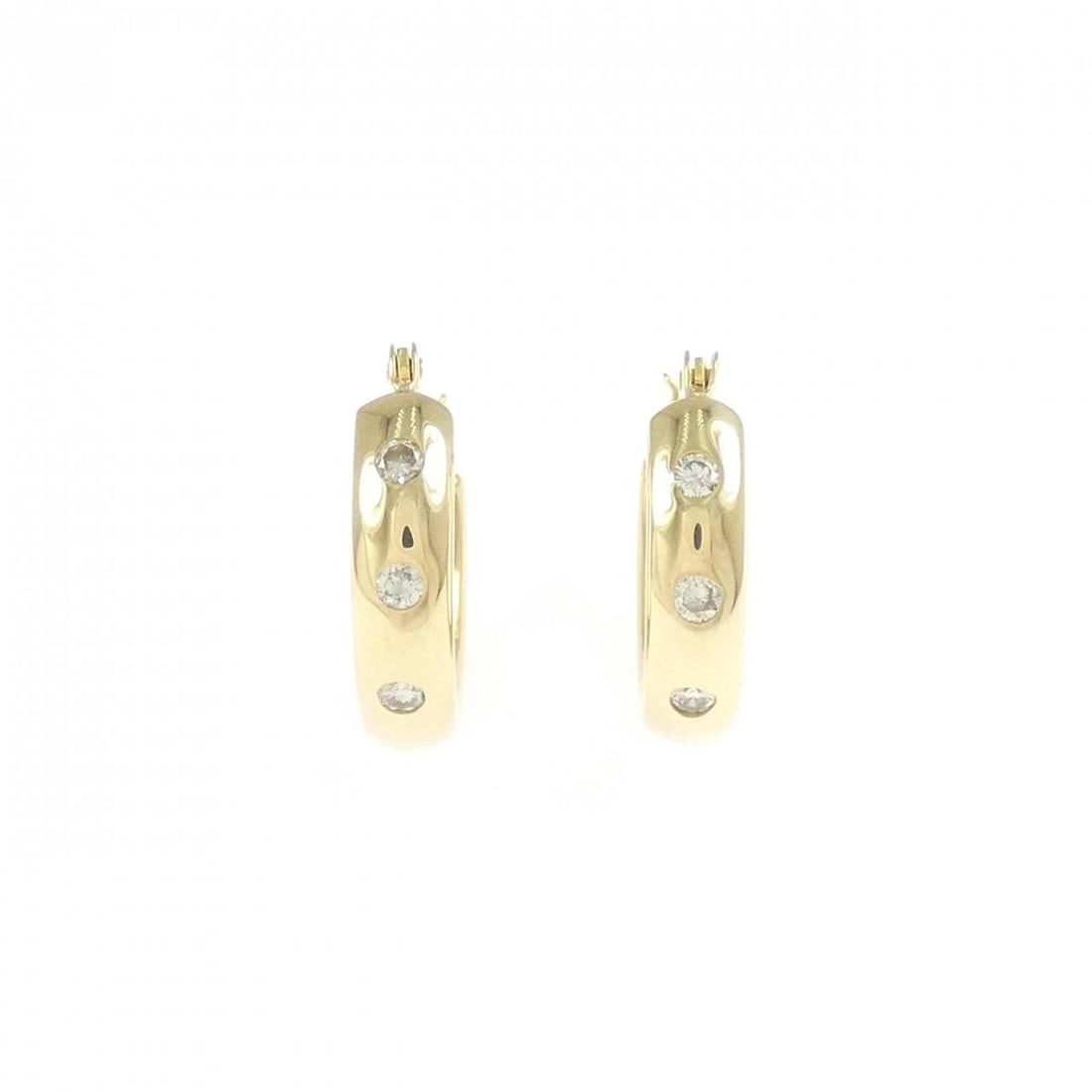 K18YG DIAMOND EARRINGS: K18YG Diamond Earrings Brand: Unbranded Type: Earrings Material: K18 Yellow Gold, Main Stone/Creation Natural Color: yellow gold Size: HxW: 12.5mmx3.3mm Accessories: None Accessories Notice: