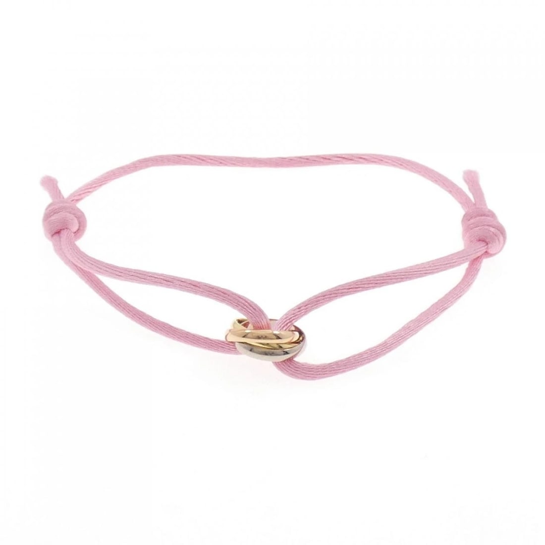 CARTIER TRINITY CODE BRACELET: Cartier Trinity Code Bracelet Brand: Cartier Type: Bracelet Material: 750 Yellow Gold 750 White Gold 750 Pink Gold, Color: None Size: ActualSize Max W: 4.1mm Accessories: None Accessories