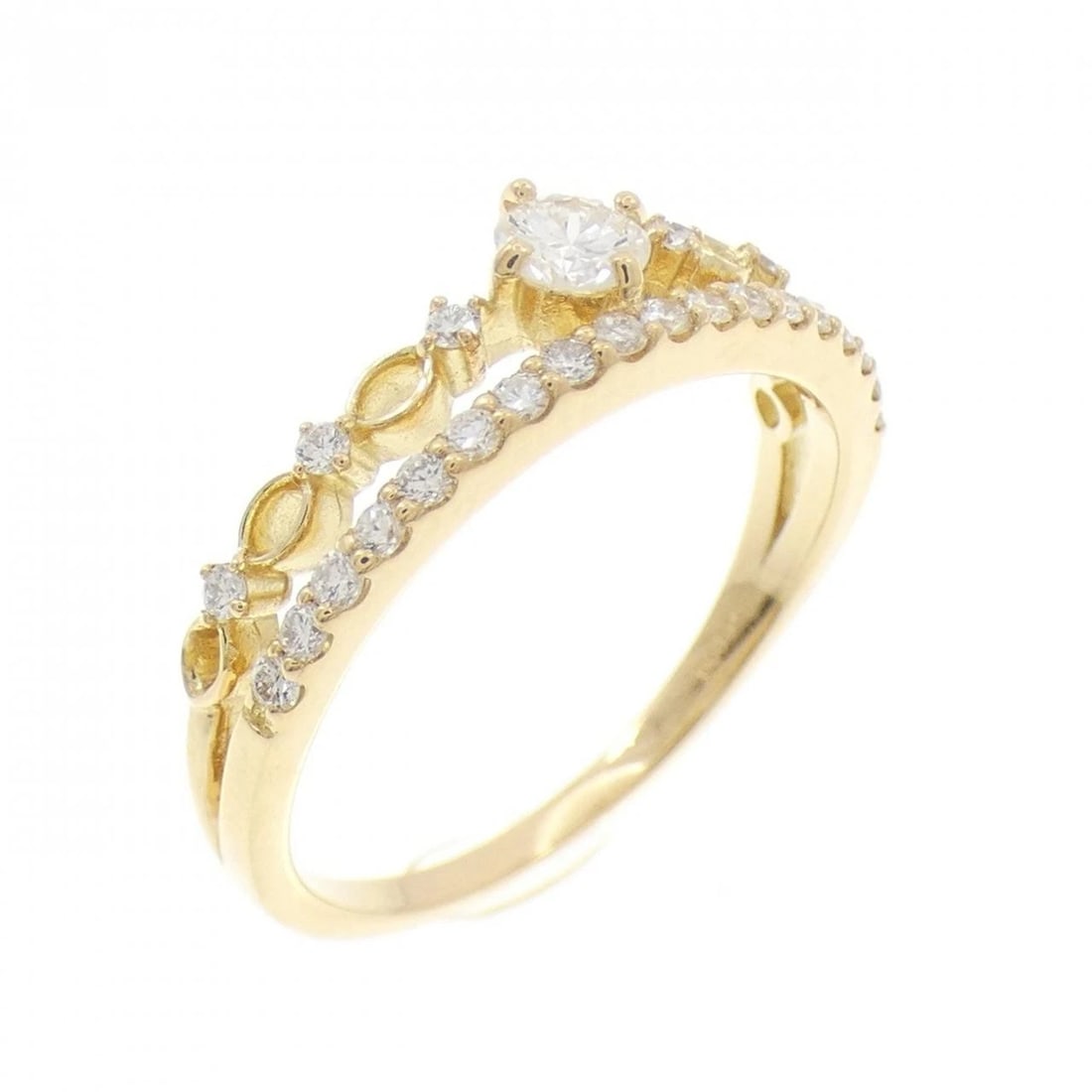 K18YG DIAMOND RING: K18YG Diamond Ring Brand: Unbranded Type: Ring Material: K18 Yellow Gold, Main Stone/Creation Natural Color: yellow gold Size: 7.5-8US Accessories: None Accessories Notice: When purchasing