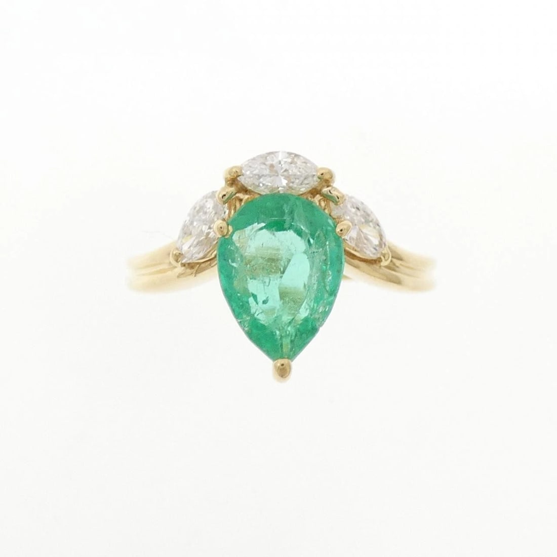 K18YG EMERALD RING - 2