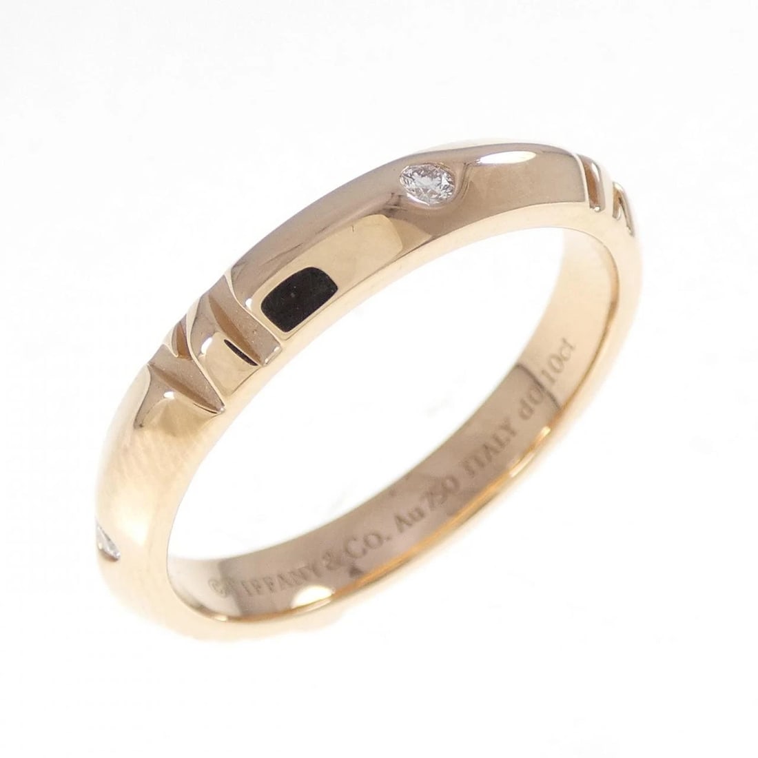 TIFFANY ATLAS X CLOSED NARROW RING: Tiffany Atlas X Closed Narrow Ring Brand: Tiffany Type: Ring Material: 750 Pink Gold, Main Stone/Creation Natural Color: Pink Gold Size: 12-12.5 (US size) Accessories: None Accessories