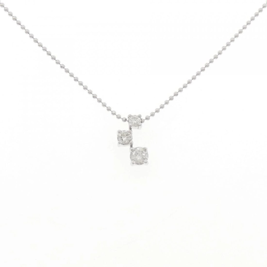 K18WG DIAMOND NECKLACE: K18WG Diamond Necklace Brand: Unbranded Type: Necklace Material: K18 White Gold, Main Stone/Creation Natural Color: White Gold Size: 41cmActualSize Pendant top H x W: 10.0mmx5.7mm Chain Max.