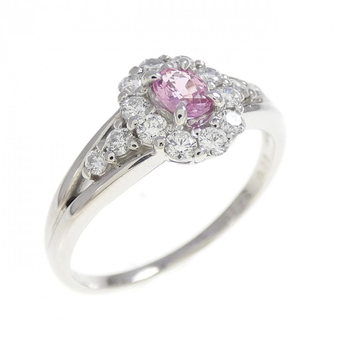 PT900 SAPPHIRE RING: PT900 Sapphire Ring Brand: Unbranded Type: Ring Material: Platinum 900, Main Stone/Creation sapphire Color: platinum Size: 5US Accessories: None Accessories Notice: When purchasing pre-own