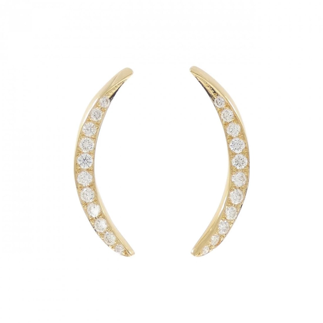 K18YG DIAMOND EARRINGS: K18YG Diamond Earrings Brand: Unbranded Type: Earrings Material: K18 Yellow Gold, Main Stone/Creation Natural Color: yellow gold Size: HxW: 24.3mmx2.7mm Accessories: None Accessories Notice: