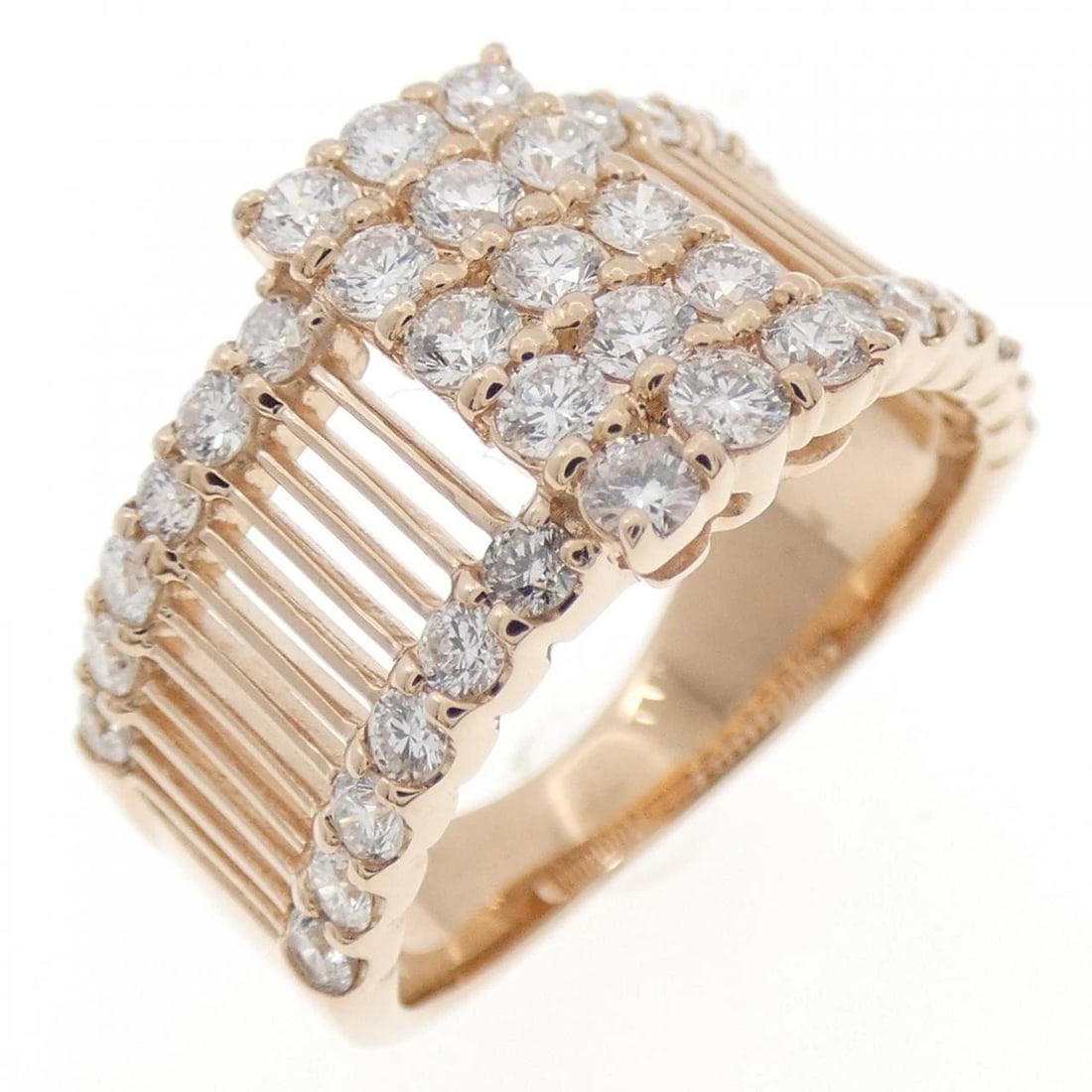 K18PG DIAMOND RING: K18PG Diamond Ring Brand: Unbranded Type: Ring Material: K18 Pink Gold, Main Stone/Creation Natural Color: pink gold Size: 5.5US Accessories: None Accessories Notice: When purchasing