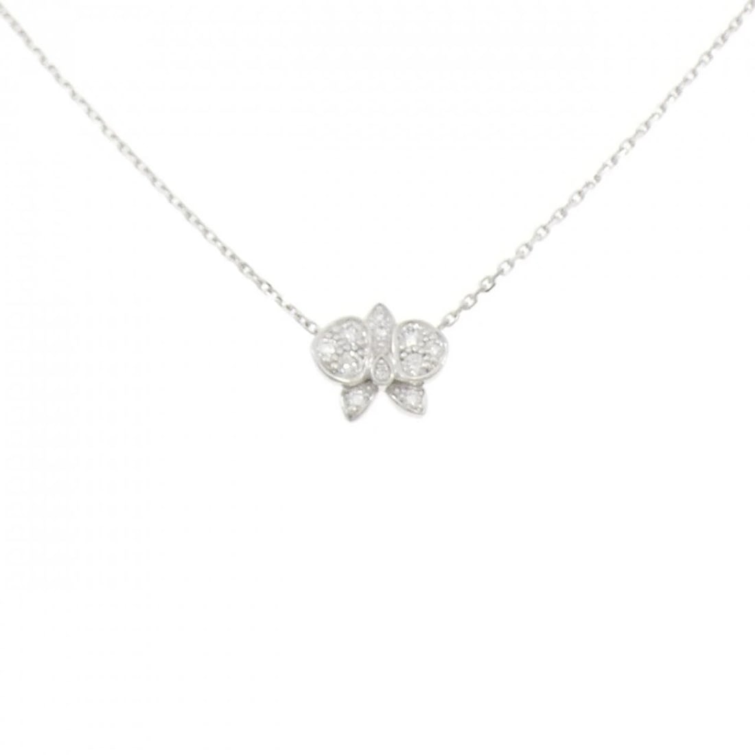 CARTIER CARESSE D'ORCHIDEES NECKLACE: Cartier Caresse D'orchidees Necklace Brand: Cartier Type: Necklace Material: 750 White Gold, Color: White Gold Size: 38 41cm,ActualSize Pendant top H x W: 9.0mmx9.4mm Chain Max. W: 0.8mm 