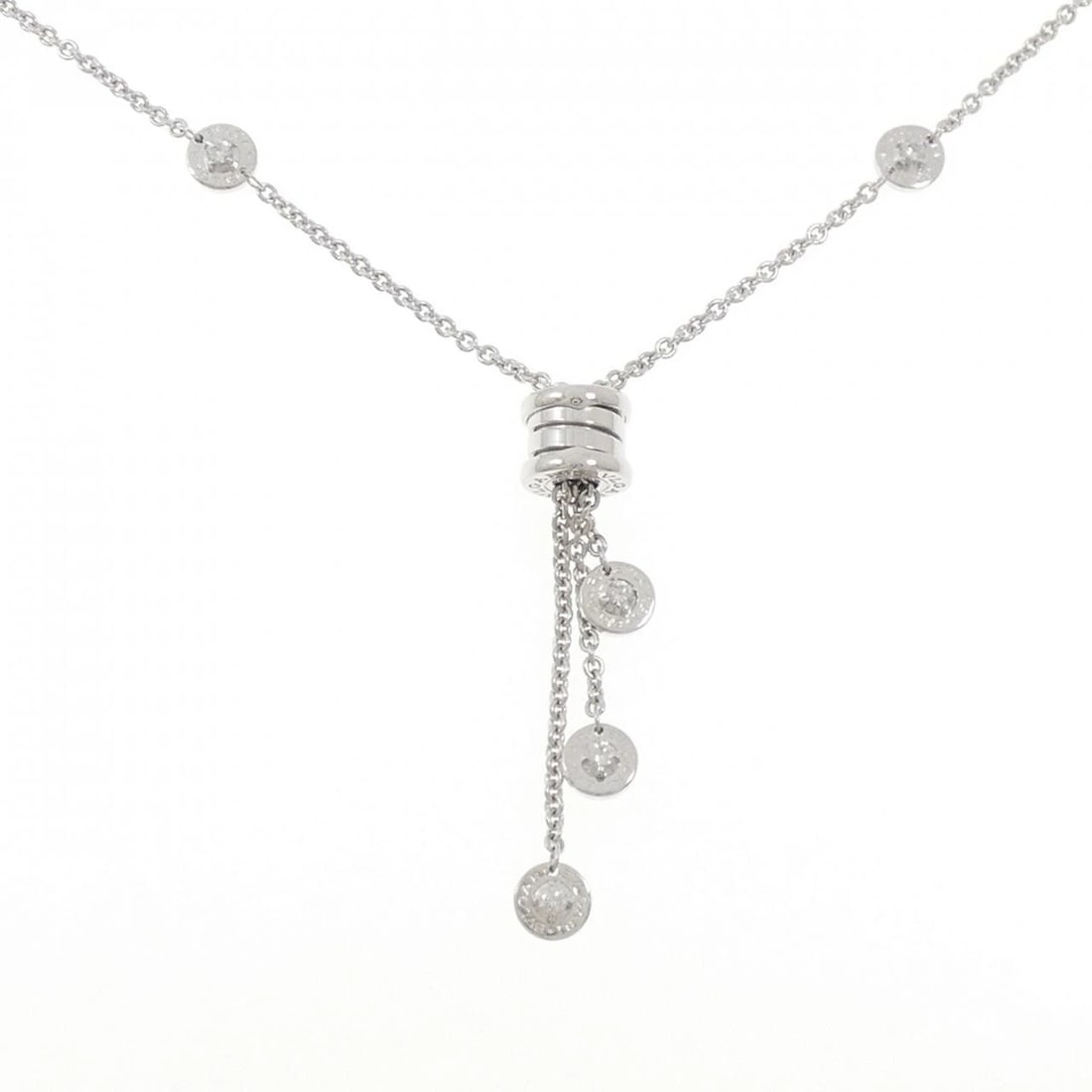 BVLGARI B.ZERO1 NECKLACE: BVLGARI B.zero1 Necklace Brand: BVLGARI Type: Necklace Material: 750 White Gold, Main Stone/Creation Natural Color: White Gold Size: 38-44cm,Actual Size Pendant length approx. x width approx.: 45.