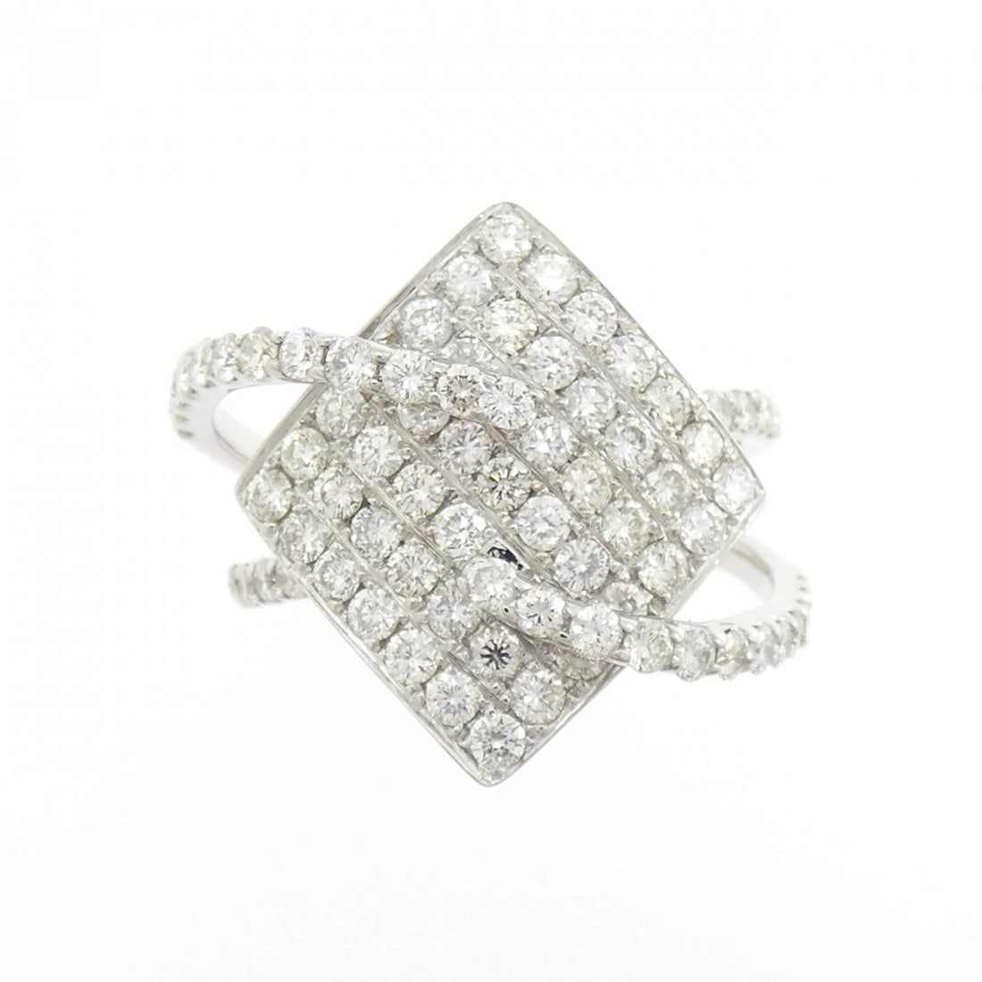 K18WG DIAMOND RING - 2