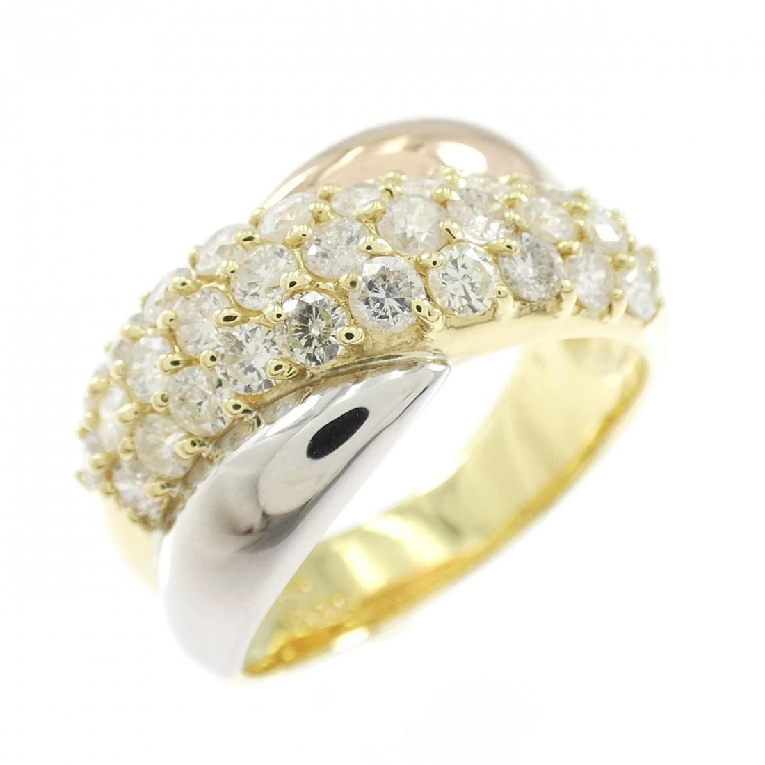 K18YG PT900 K18PG DIAMOND RING: K18YG PT900 K18PG Diamond Ring Brand: Unbranded Type: Ring Material: K18 Yellow Gold Platinum 900 K18 Pink Gold, Main Stone/Creation Natural Color: yellow gold Size: 6US Accessories: None