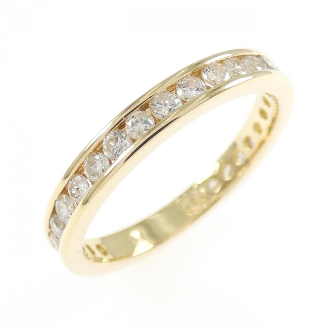 K18YG HALF ETERNITY DIAMOND RING: K18YG Half Eternity Diamond Ring Brand: Unbranded Type: Diamond ring Material: K18 Yellow Gold", Main Stone/Creation Natural Color: yellow gold Size: 6.25US Accessories: None Accessories