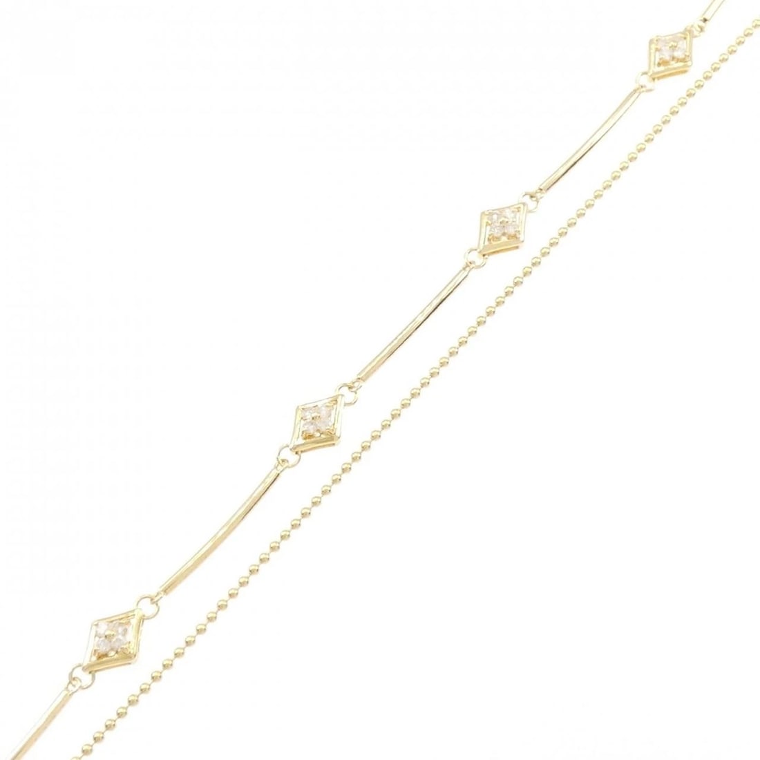 K18YG DIAMOND BRACELET: K18YG Diamond Bracelet Brand: Unbranded Type: Bracelet Material: K18 Yellow Gold, Main Stone/Creation Natural Color: yellow gold Size: 18cm ActualSizeMax W: 6.7mm Accessories: None