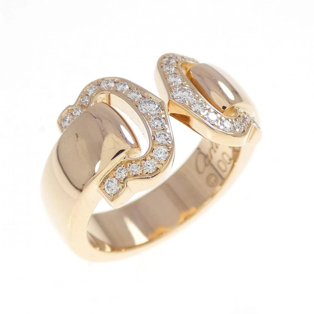 CARTIER 2C RING: Cartier 2C ring Brand: CARTIER Type: Ring Material: 750 yellow gold, Main Stone/Creation Natural Color: Yellow Gold Size: US4.5 Accessories: None Accessories Notice: When purchasing pre-owned