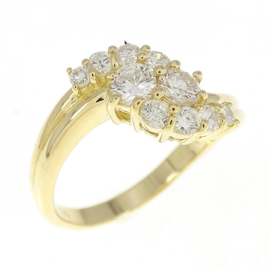 K18YG DIAMOND RING: K18YG Diamond Ring Brand: Unbranded Type: Ring Material: K18 Yellow Gold, Main Stone/Creation Natural Color: yellow gold Size: 6.5US Accessories: None Accessories Notice: When purchasing p
