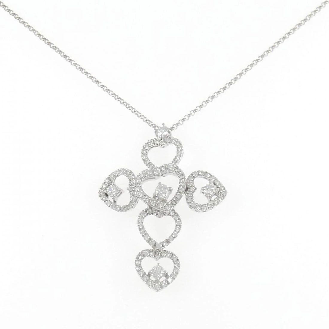 PONTE VECCHIO DIAMOND NECKLACE: Ponte Vecchio Diamond Necklace Brand: Ponte Vecchio Type: Necklace Material: 750 White Gold, Main Stone/Creation Natural Color: White Gold Size: 46cm,ActualSize Pendant top H x W: