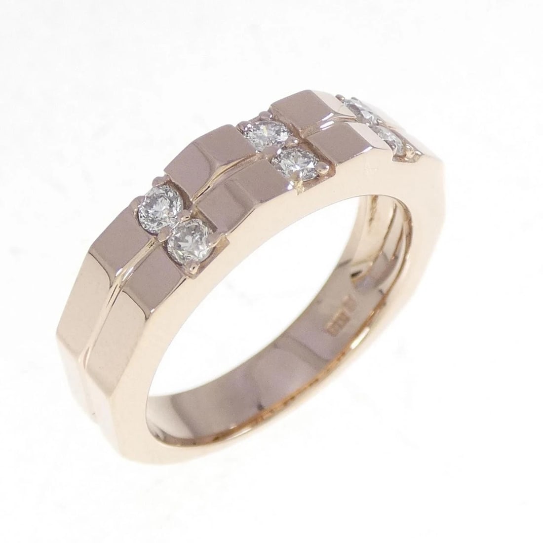 K18PG DIAMOND RING: K18PG Diamond Ring Brand: Unbranded Type: Ring Material: K18 Pink Gold, Main Stone/Creation Natural Color: Pink Gold Size: 6.5-7 (US size) Accessories: None Accessories Notice: When