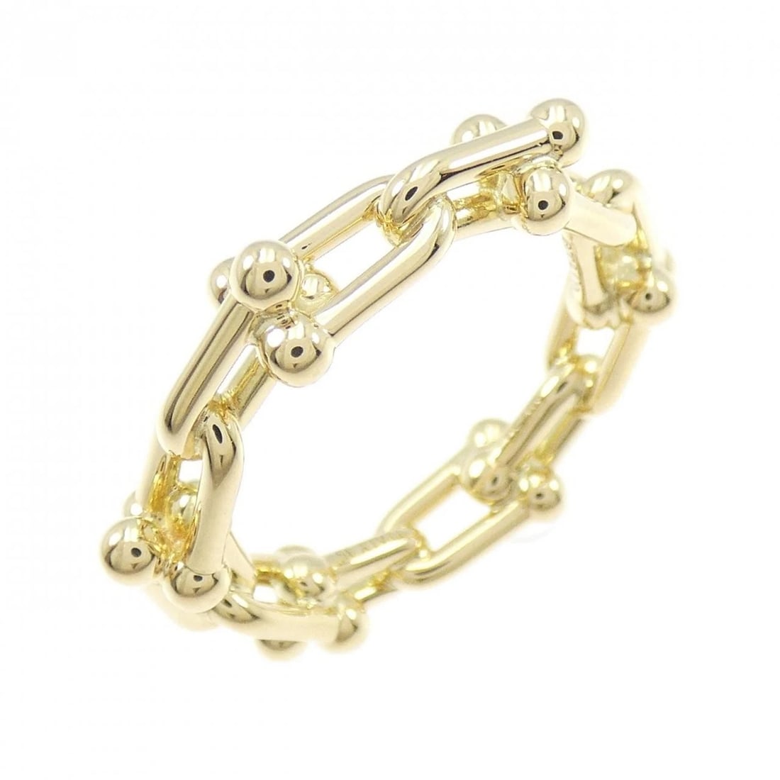 TIFFANY & CO. HARDWARE MICRO LINK RING: TIFFANY & Co. Hardware Micro Link Ring Brand: TIFFANY&Co. Type: Ring Material: 750 yellow gold, Color: yellow gold Size: US5 Accessories: None Accessories Notice: When purchasing pre-owned