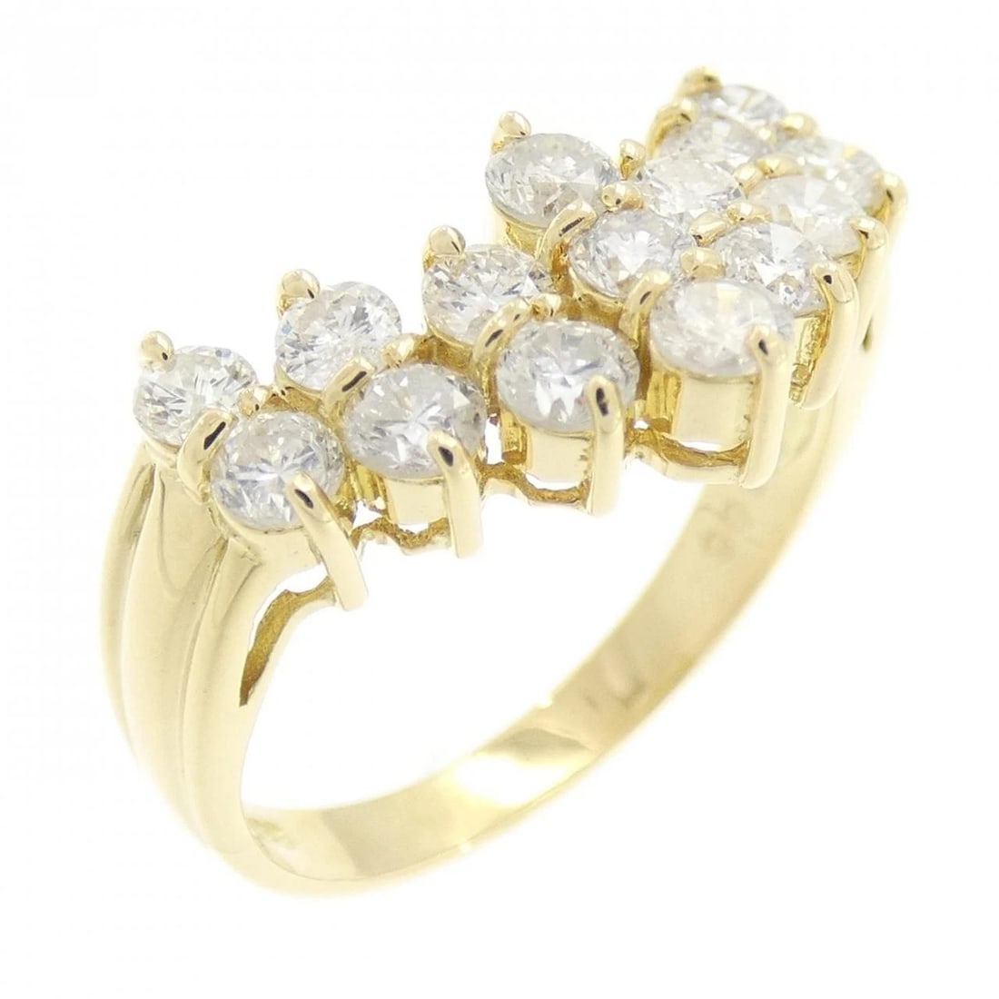 K18YG DIAMOND RING: K18YG Diamond Ring Brand: Unbranded Type: Ring Material: K18 Yellow Gold, Main Stone/Creation Natural Color: yellow gold Size: 6-6.5US Accessories: None Accessories Notice: When purchasing