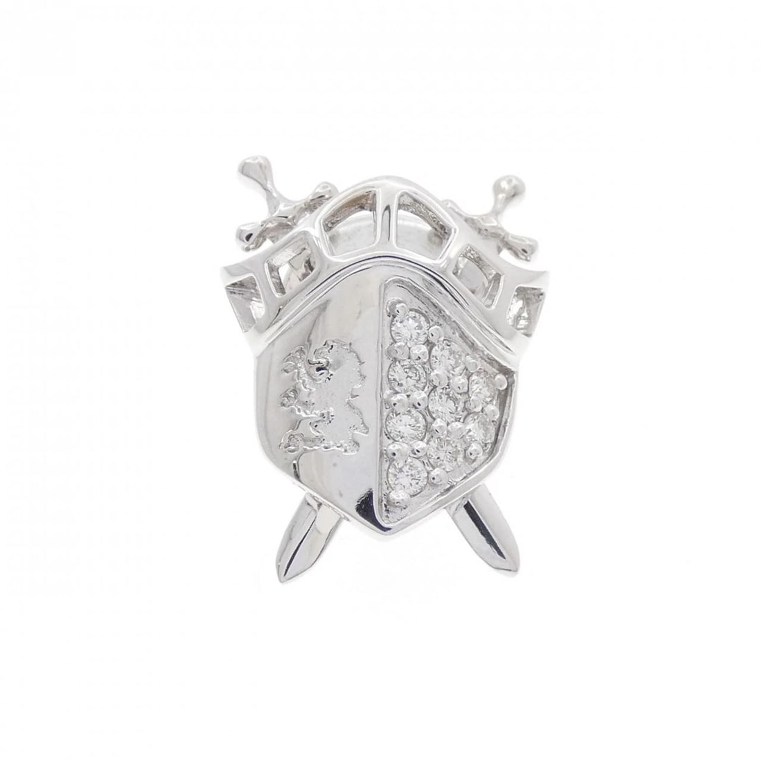 K18WG PAVE DIAMOND BROOCH: K18WG Pave Diamond Brooch Brand: Unbranded Type: Pendant Brooch Material: K18 White Gold, Main Stone/Creation Natural Color: white gold Size: HxW: 19.3mmx14.6mm Accessories: None Accessories