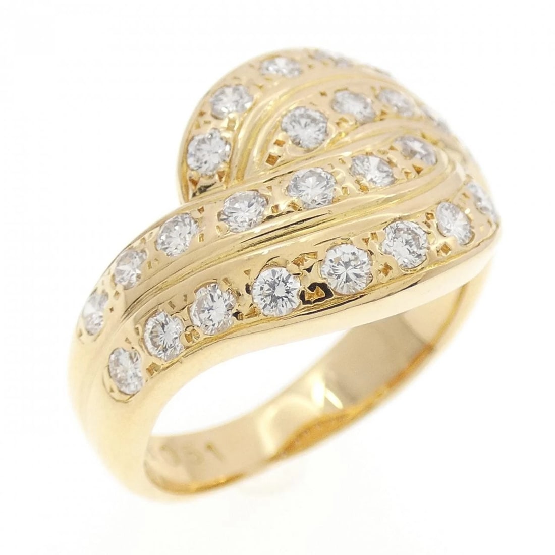 750YG DIAMOND RING: 750YG Diamond Ring Brand: Unbranded Type: Ring Material: 750 Yellow Gold, Main Stone/Creation Natural Color: yellow gold Size: 5.5US Accessories: None Accessories Notice: When purchasing