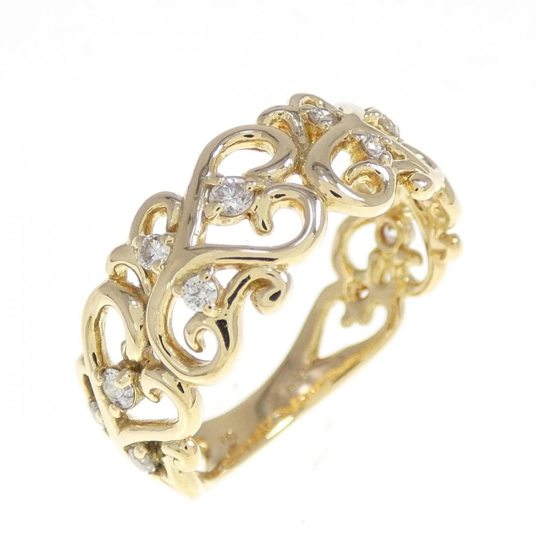 K18YG HEART DIAMOND RING: K18YG Heart Diamond Ring Brand: Unbranded Type: Ring Material: K18 Yellow Gold, Main Stone/Creation Natural Color: yellow gold Size: 6US Accessories: None Accessories Notice: When purchasi