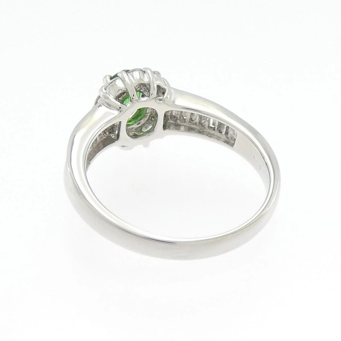 PT900 GREEN GARNET RING - 3
