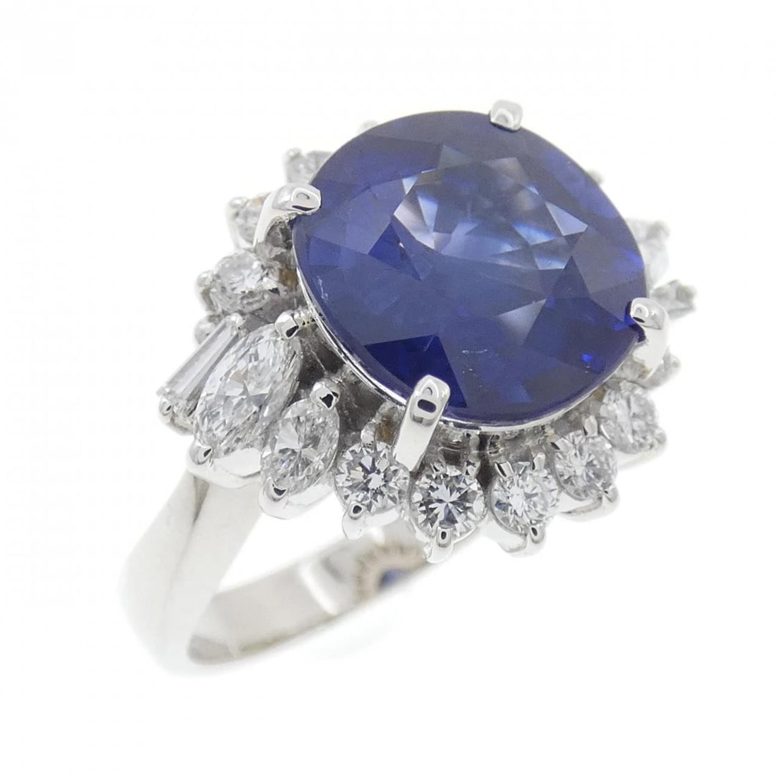 PT900 SAPPHIRE RING: PT900 Sapphire Ring Brand: Unbranded Type: Sapphire Ring Material: PT900, Main Stone/Creation SapphireSecondary Stone Natural Color: None Size: US6.25 Accessories: None Accessories Notice: