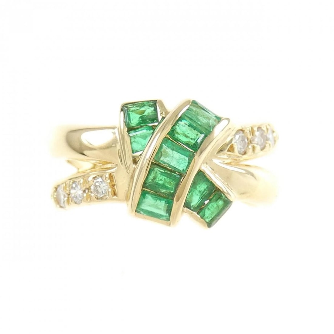 K18YG EMERALD RING - 2
