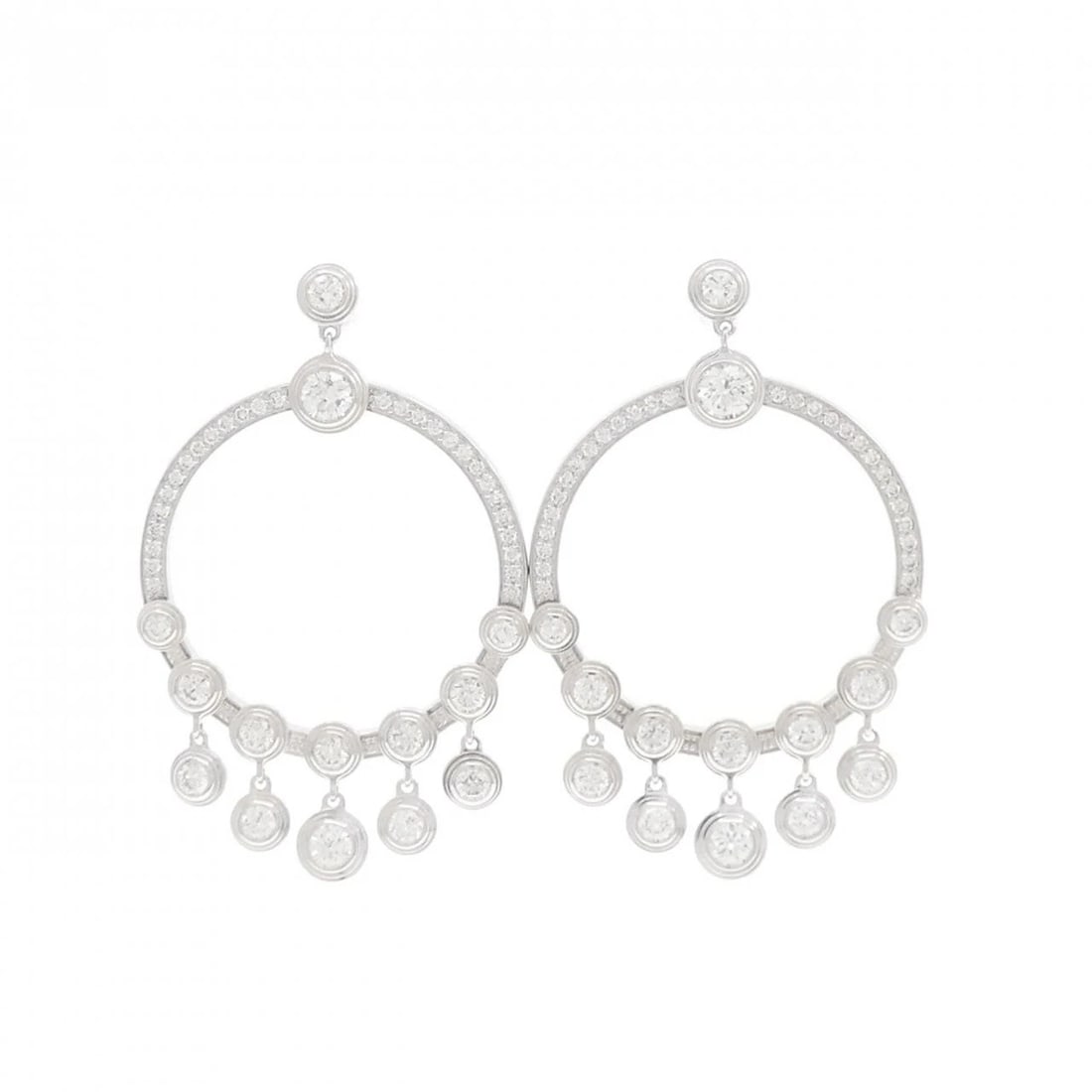 CARTIER DIAMANT LEGER EARRINGS: Cartier Diamant Leger Earrings Brand: Cartier Type: Earrings Material: 750 White Gold, Main Stone/Creation Natural Color: White Gold Size: ActualSize HxW: 34.9mmx22.0mm Accessories: None