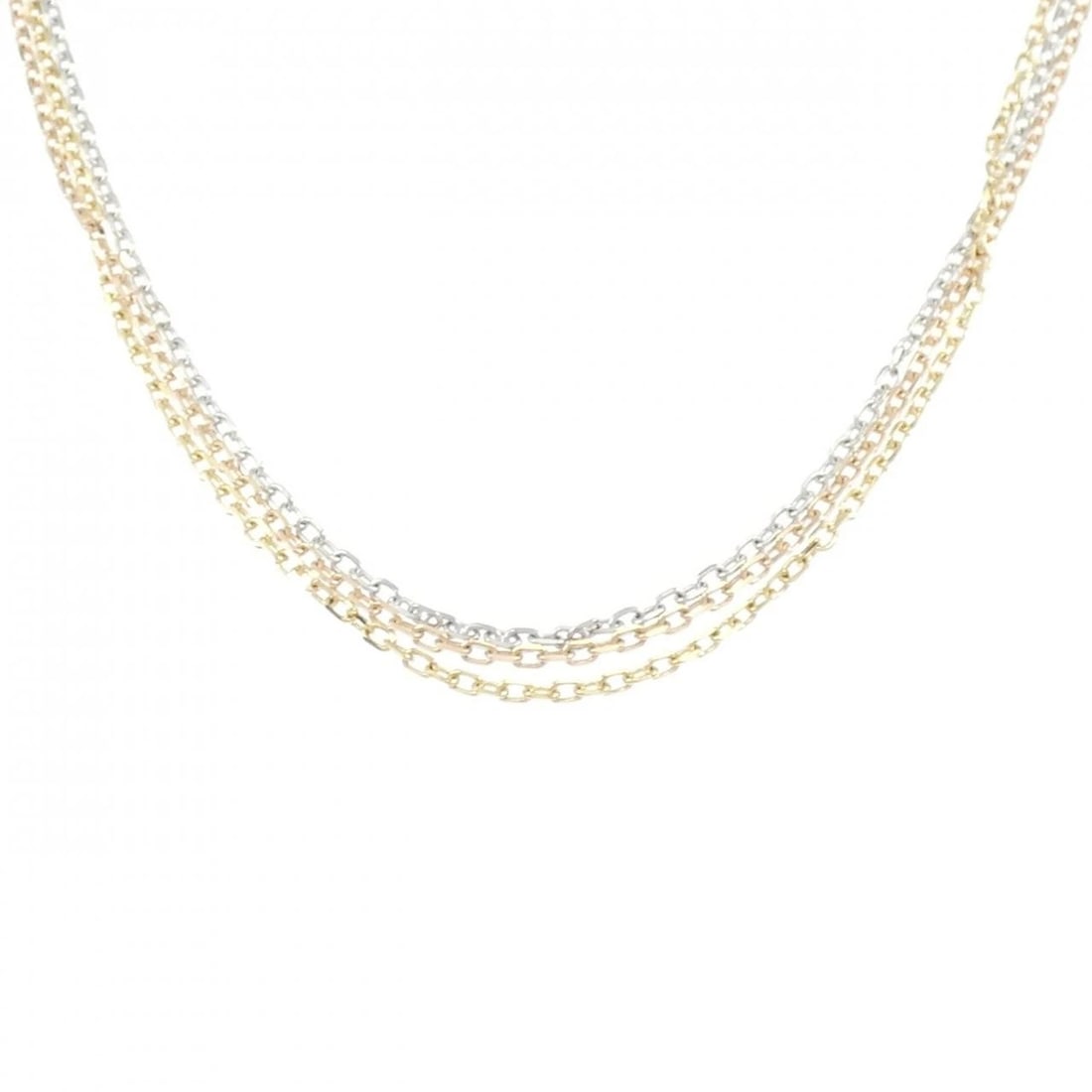 CARTIER TRINITY NECKLACE NECKLACE: Cartier Trinity Necklace Necklace Brand: Cartier Type: Necklace Material: 750 Yellow Gold 750 White Gold 750 Pink Gold, Color: None Size: 55cm,ActualSize Maximum width per chain approx. 1.5mm 