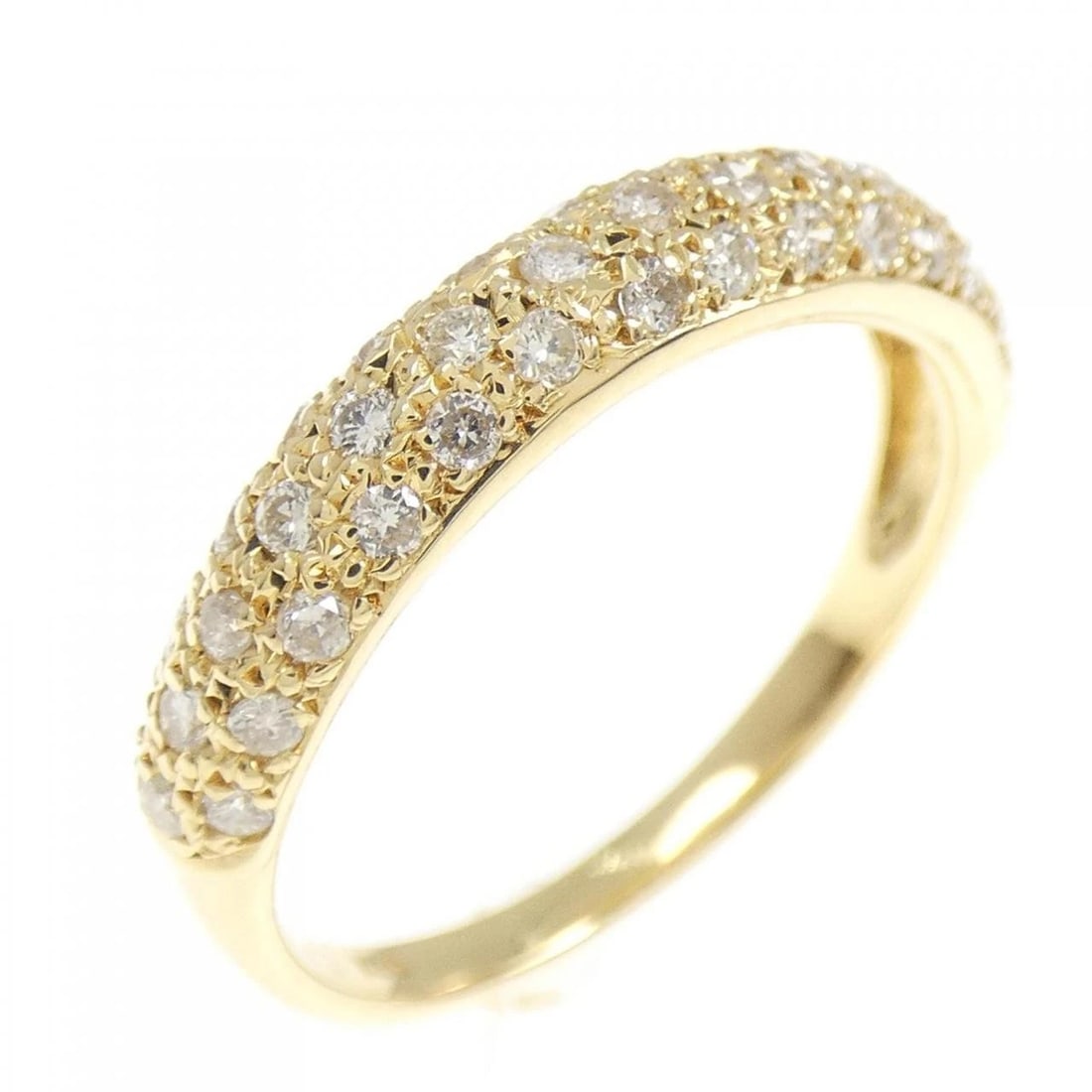 K18YG PAVE DIAMOND RING: K18YG Pave Diamond Ring Brand: Unbranded Type: Diamond ring Material: 18K yellow gold, Main Stone/Creation Natural Color: yellow gold Size: 6.5US Accessories: None Accessories Notice: When