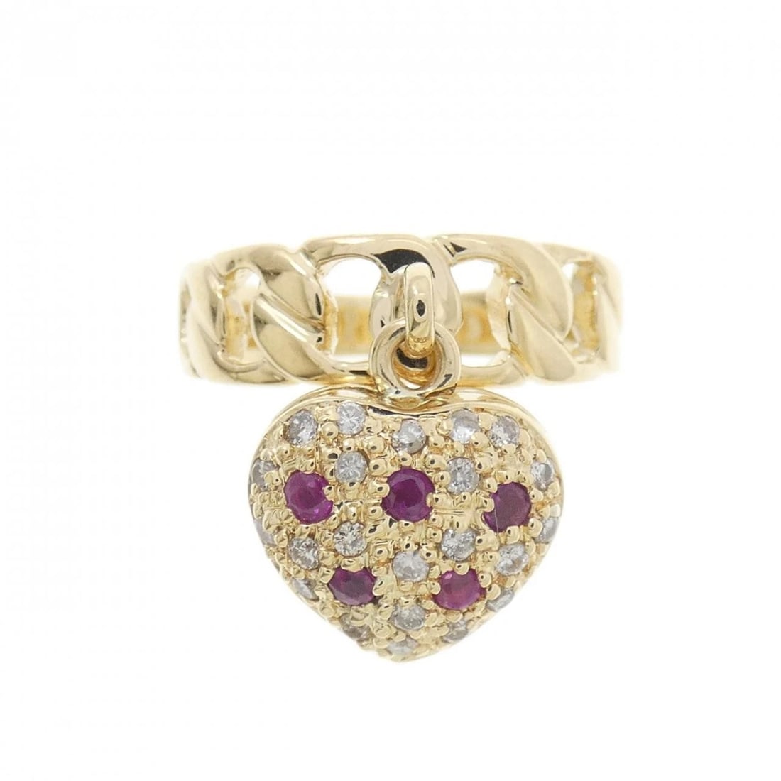 K18YG HEART RUBY RING - 2