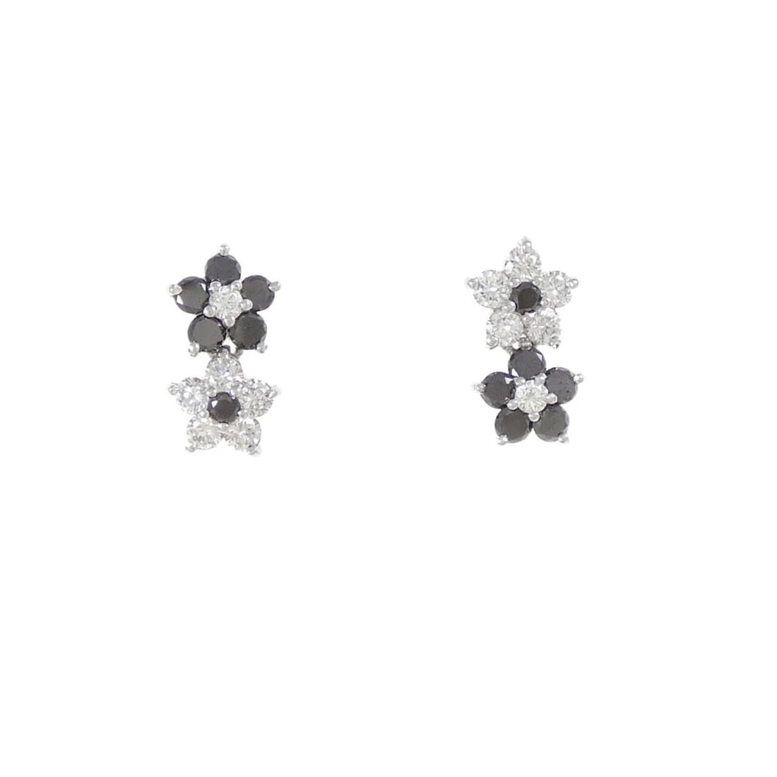 PONTE VECCHIO FLOWER DIAMOND EARRINGS: Ponte Vecchio Flower Diamond Earrings Brand: Ponte Vecchio Type: Earrings Material: K18 White Gold, Main Stone/Creation Natural Color: White Gold Size: ActualSize HxW: 11.0mmx6.0mm Accessories: N