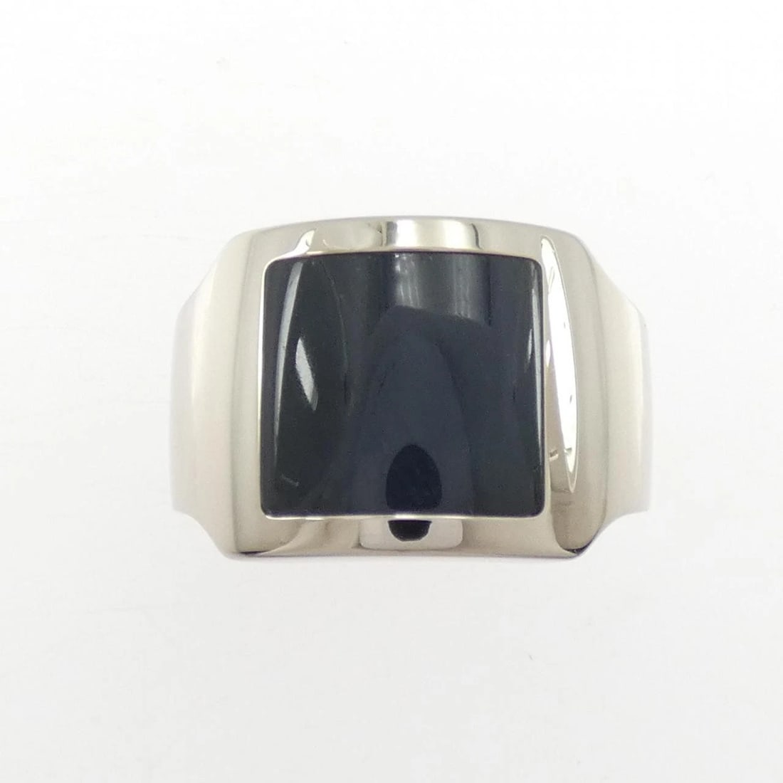 CARTIER SANTOS-DUMONT RING: Cartier Santos-Dumont Ring Brand: CARTIER Type: Ring Material: 750 white gold, Main Stone/Creation Hawks Eye Color: White Gold Size: US11 Accessories: None Accessories Notice: When purchasing