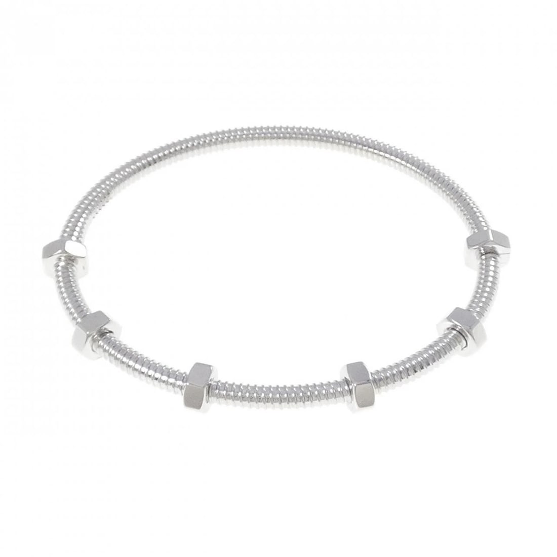 CARTIER ECROU BANGLE: Cartier Ecrou Bangle Brand: Cartier Type: Bracelet Material: 750 White Gold, Color: White Gold Size: 16.5cm,ActualSize Max W: 6.5mm Accessories: None Accessories Notice: When purchasing