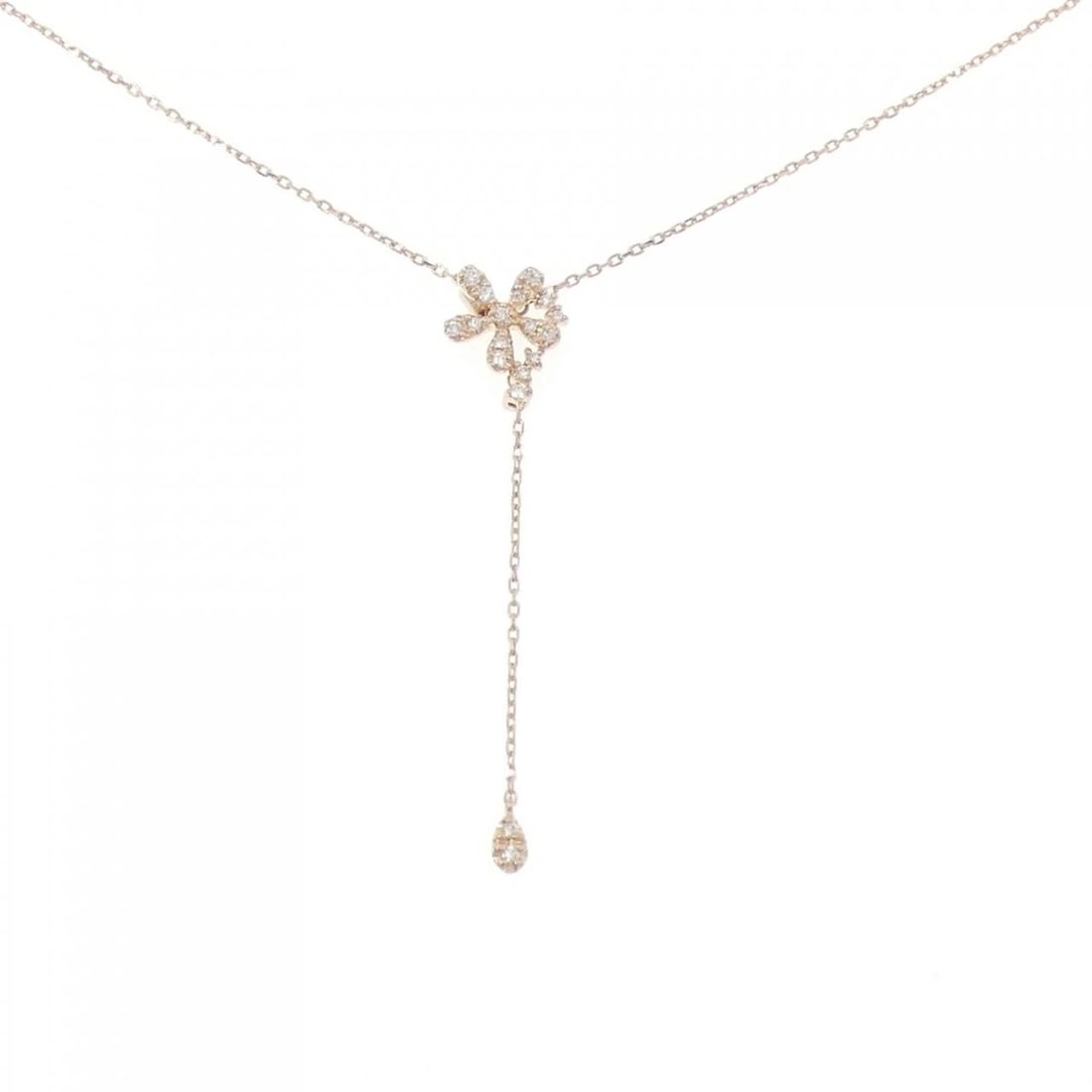 VENDOME FLOWER DIAMOND NECKLACE: VENDOME Flower Diamond Necklace Brand: VENDOME Type: Necklace Material: K18 Pink Gold, Main Stone/Creation Natural Color: Pink Gold Size: -42cm,ActualSize Pendant top H x W: 44.9mmx9.1mm Chain