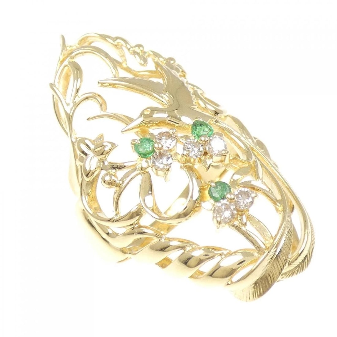 K18YG EMERALD RING: K18YG Emerald Ring Brand: Unbranded Type: Ring Material: K18 Yellow Gold, Main Stone/Creation EmeraldSide Stone Natural Color: Yellow Gold Size: 6.5 (US size) Accessories: None Accessories