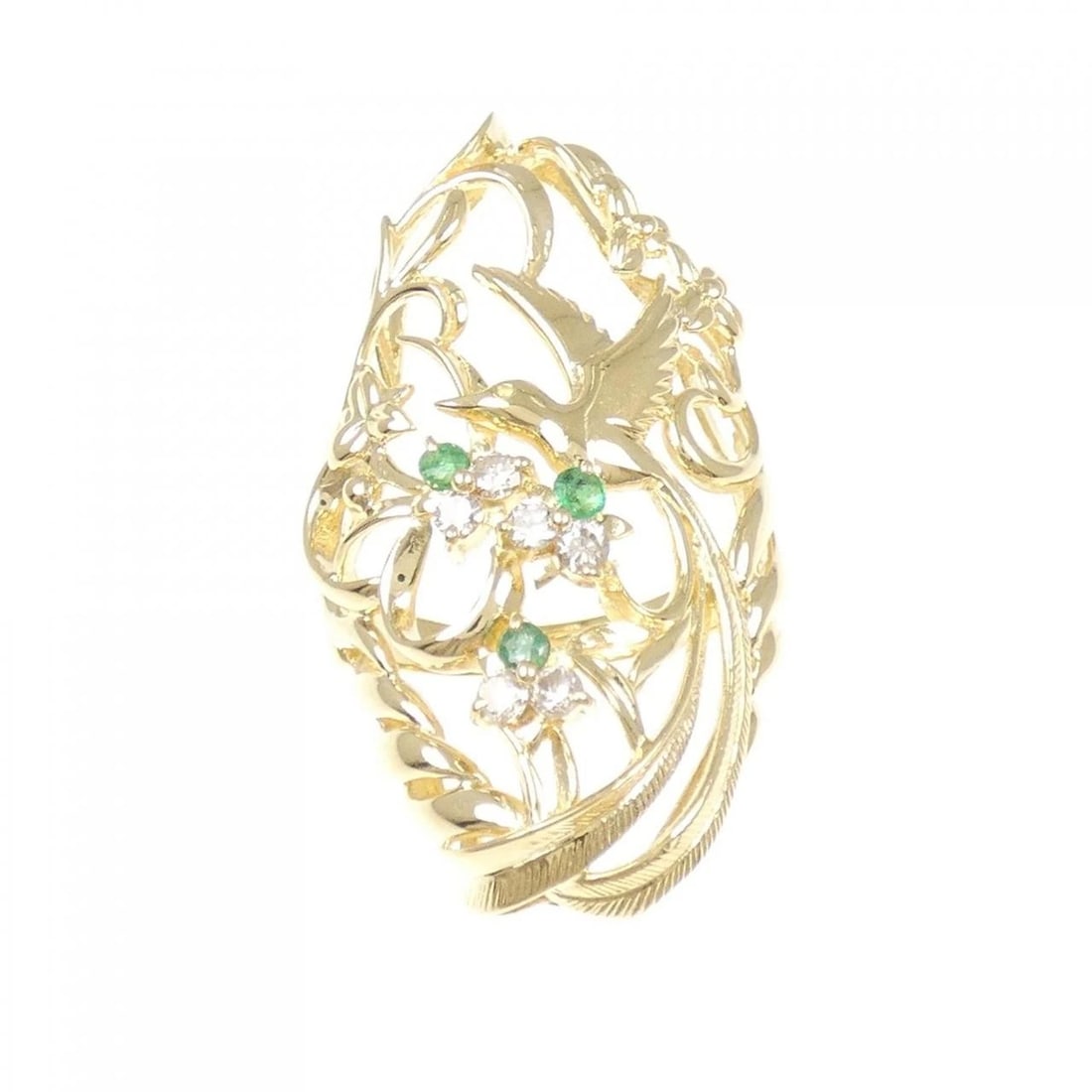 K18YG EMERALD RING - 2