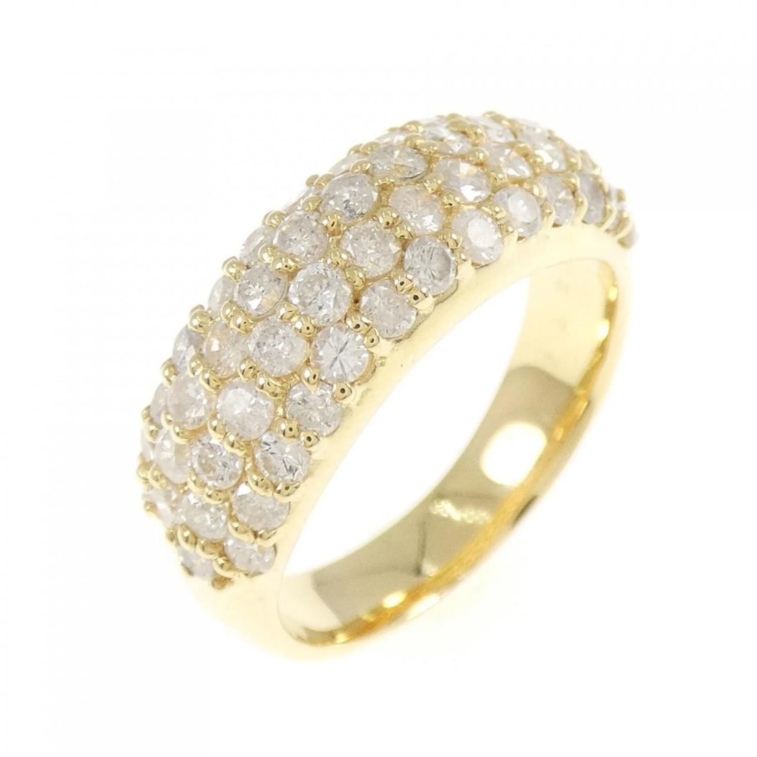K18YG PAVE DIAMOND RING: K18YG Pave Diamond Ring Brand: Unbranded Type: Diamond ring Material: K18 Yellow Gold, Main Stone/Creation Natural Color: yellow gold Size: 7US Accessories: None Accessories Notice: When p