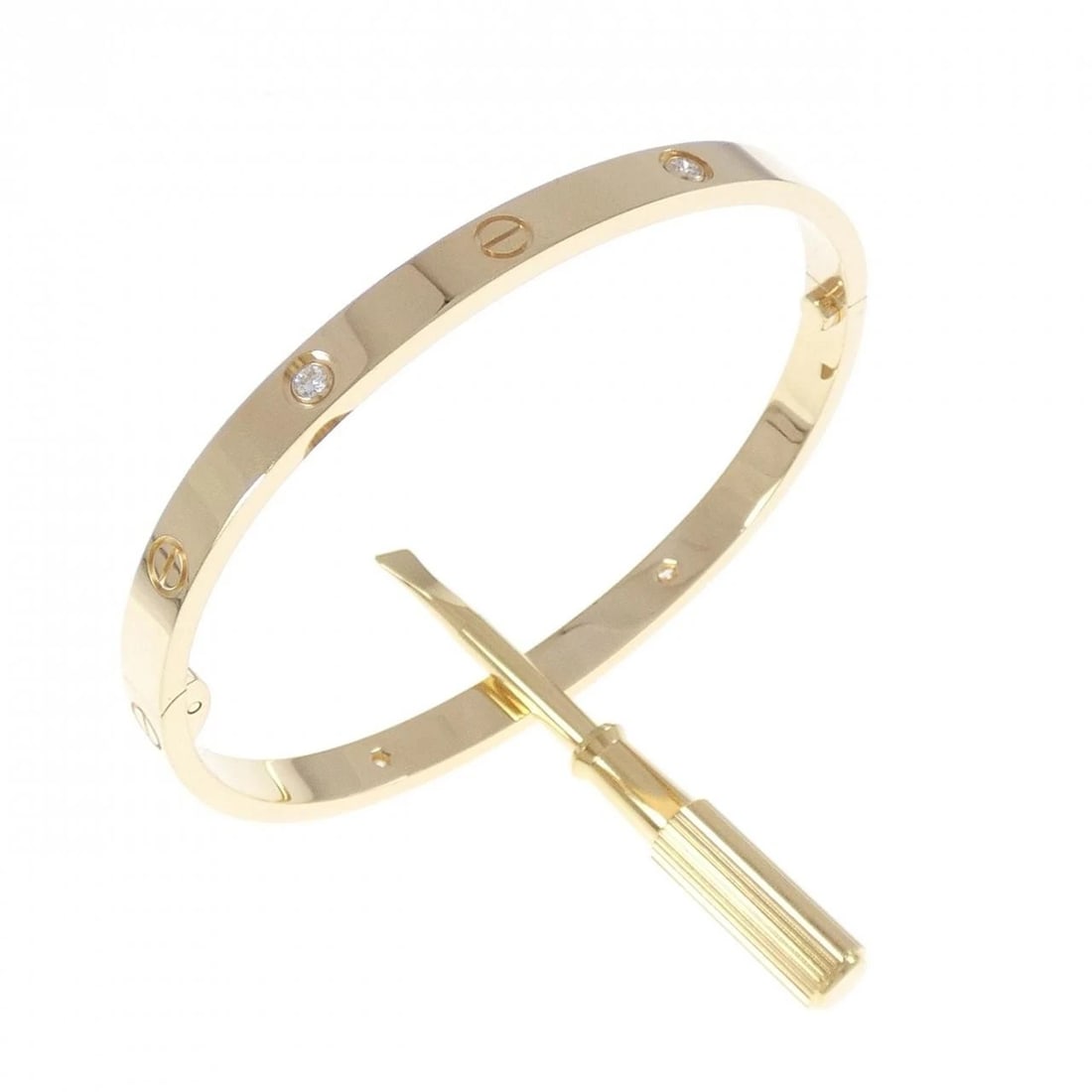 CARTIER LOVE BRACELET 4P: Cartier Love Bracelet 4P Brand: CARTIER Type: Bracelets Material: 750 yellow gold, Main Stone/Creation Natural Color: yellow gold Size: 16.5cm,Actual Size Max width approx.: 4.7mm 