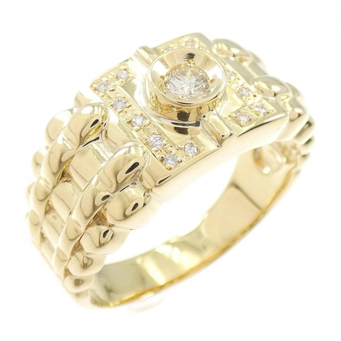 K18YG DIAMOND RING: K18YG Diamond Ring Brand: Unbranded Type: Diamond ring Material: 18K yellow gold, Main Stone/Creation Natural Color: yellow gold Size: US12.5 Accessories: None Accessories Notice: When