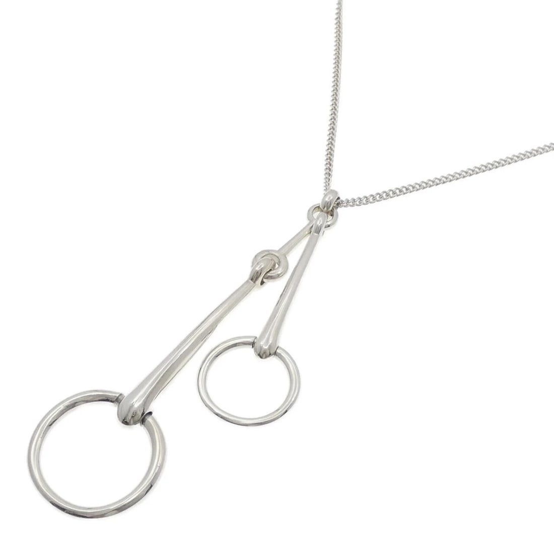 HERMES 925 NECKLACE: Hermes 925 Necklace Brand: HERMES Type: Hermes Necklace Material: 925 Silver, Color: Silver Size: 74cm,Actual Size Pendant length approx. x width approx.: 145.0mmx52.5mm Chain maximum width