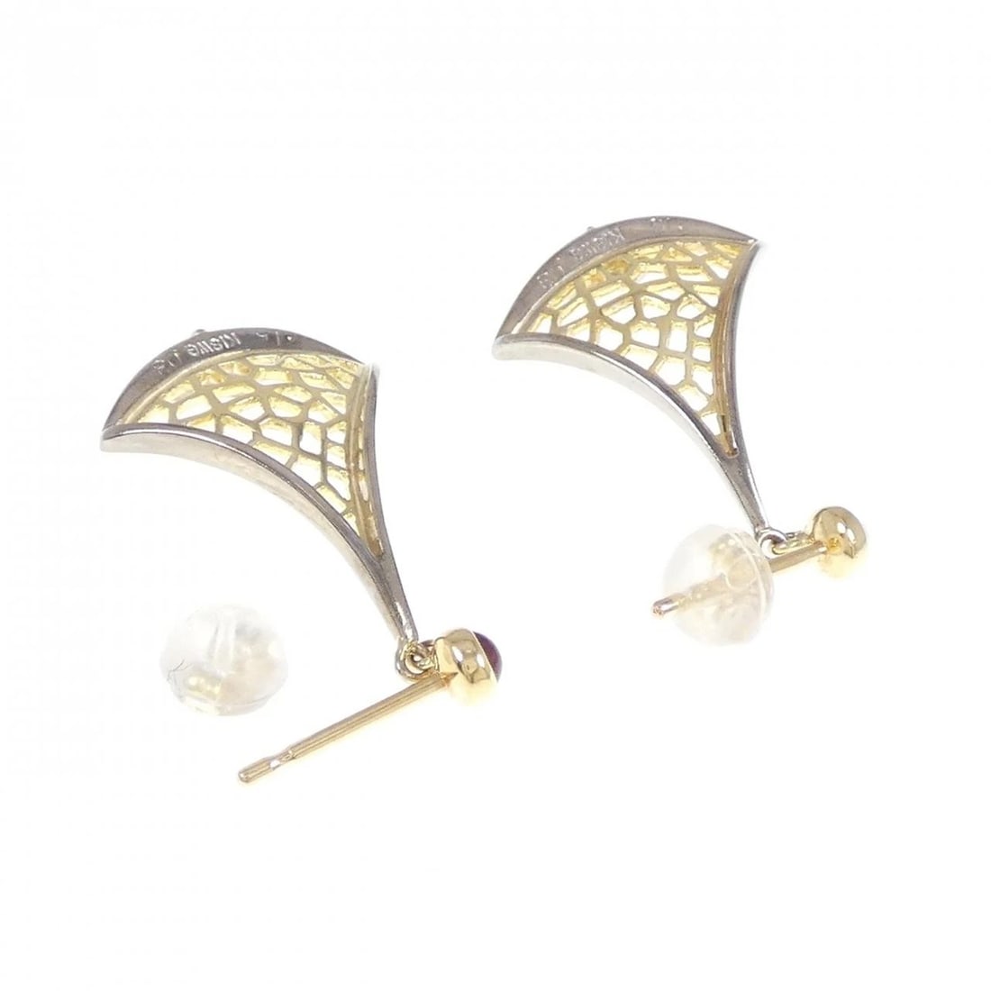 K18YG K18WG RUBY EARRINGS - 3