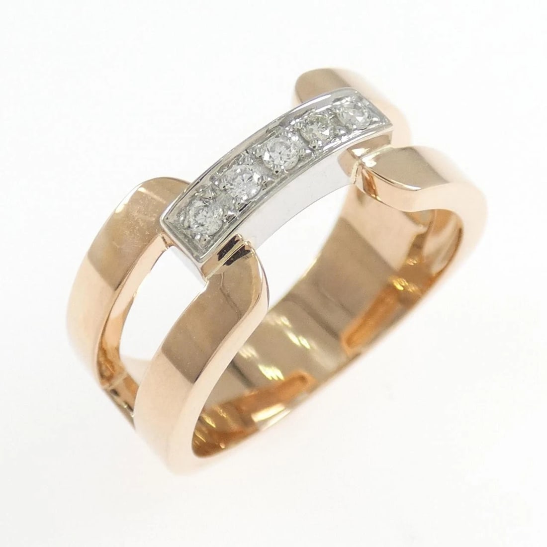 K18PG K18WG DIAMOND RING: K18PG K18WG Diamond Ring Brand: Unbranded Type: Ring Material: K18 Pink Gold K18 White Gold, Main Stone/Creation Natural Color: PG,WG Size: 5 (US size) Accessories: None Accessories Notice