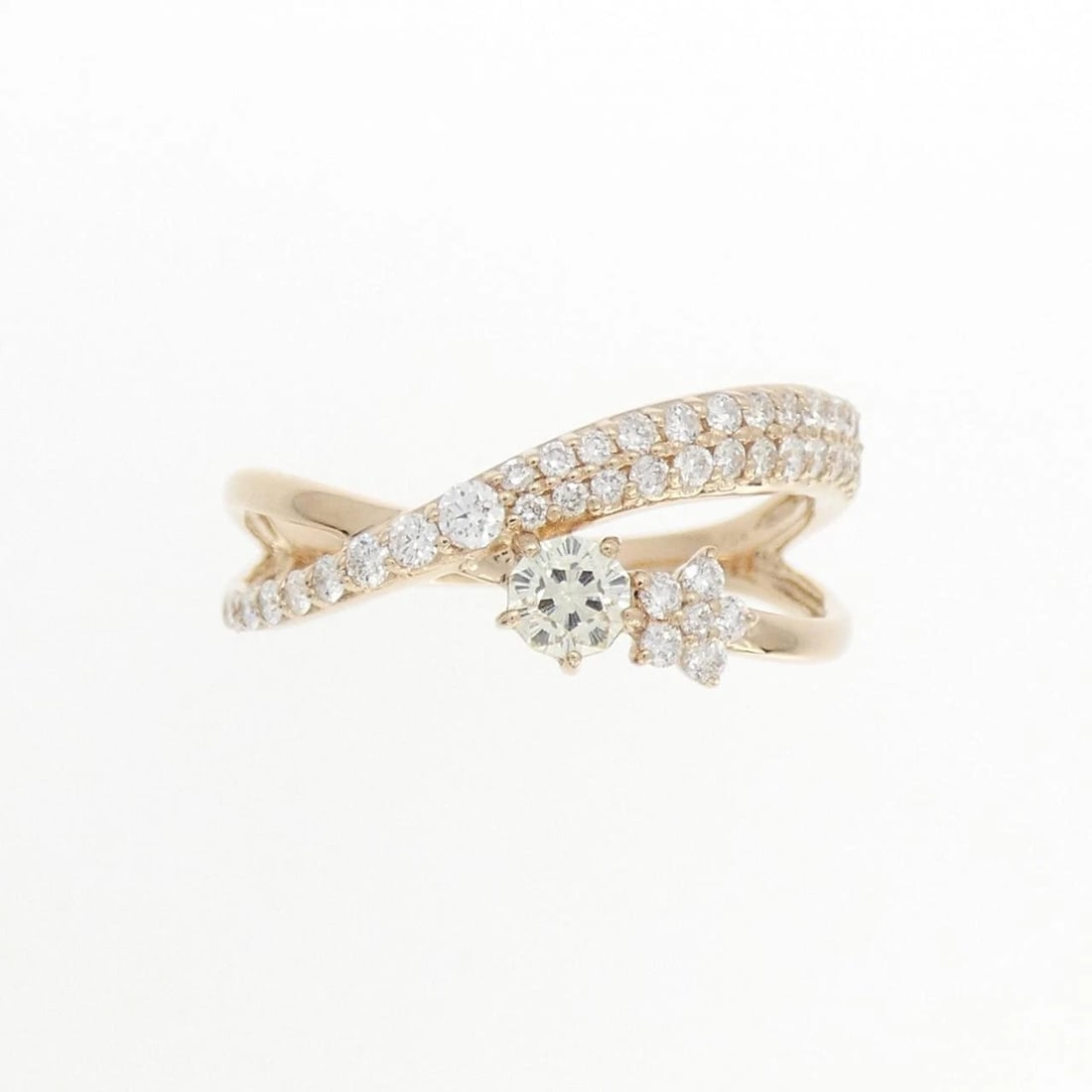 K18PG FLOWER DIAMOND RING - 2
