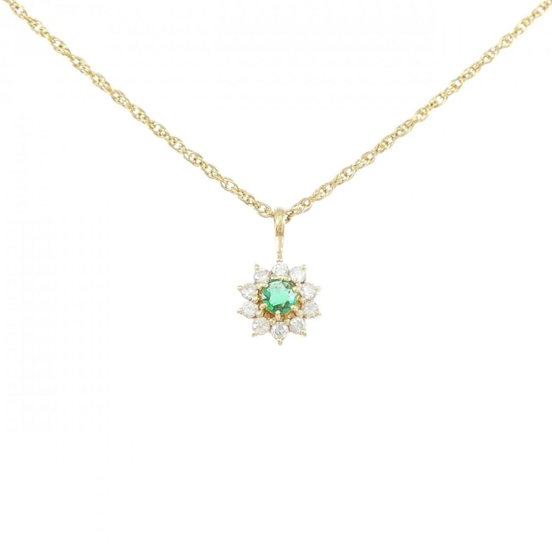 K18YG EMERALD NECKLACE: K18YG Emerald Necklace Brand: Unbranded Type: Necklace Material: K18 Yellow Gold, Main Stone/Creation emerald Color: yellow gold Size: 45cmPendant top H x W: 13.9mmx8.3mm Chain Max. W: 1.2mm 