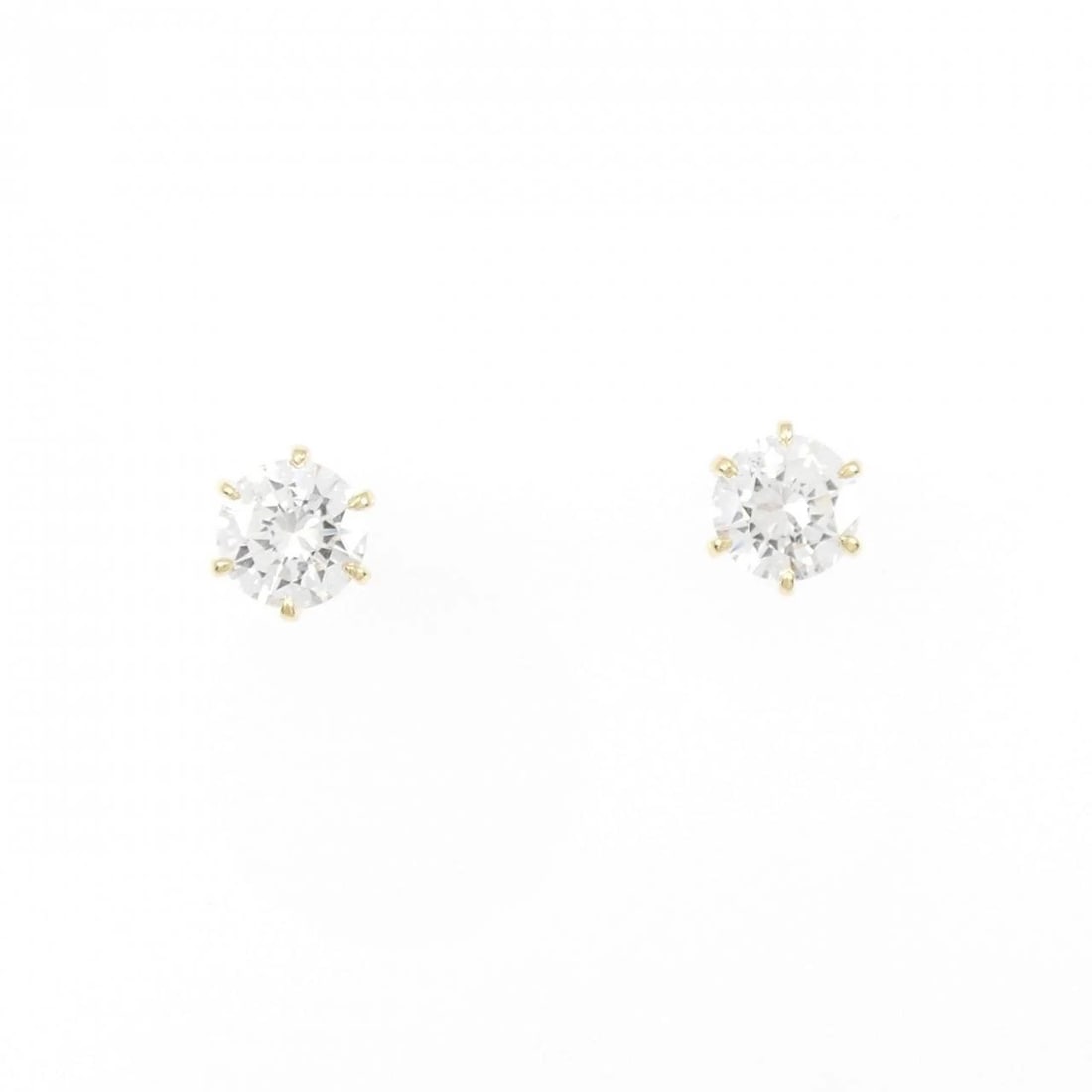 K18YG ST DIAMOND EARRINGS: K18YG ST Diamond Earrings Brand: Unbranded Type: Earrings Material: K18 Yellow Gold, Main Stone/Creation Natural Color: yellow gold Size: HxW: 5.2mmx4.6mm Accessories: None Accessories