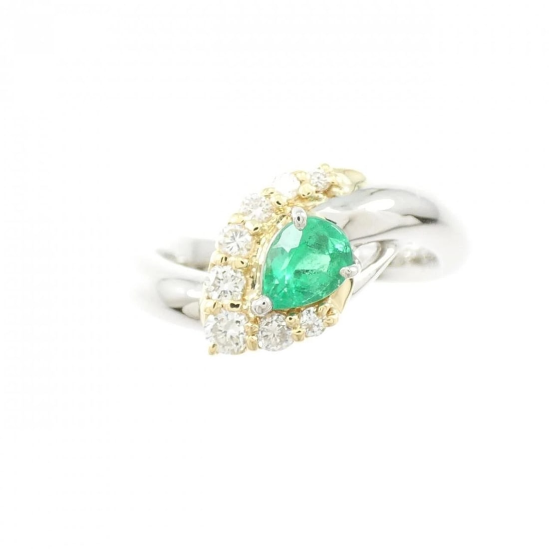 PT900 K18YG EMERALD RING - 2