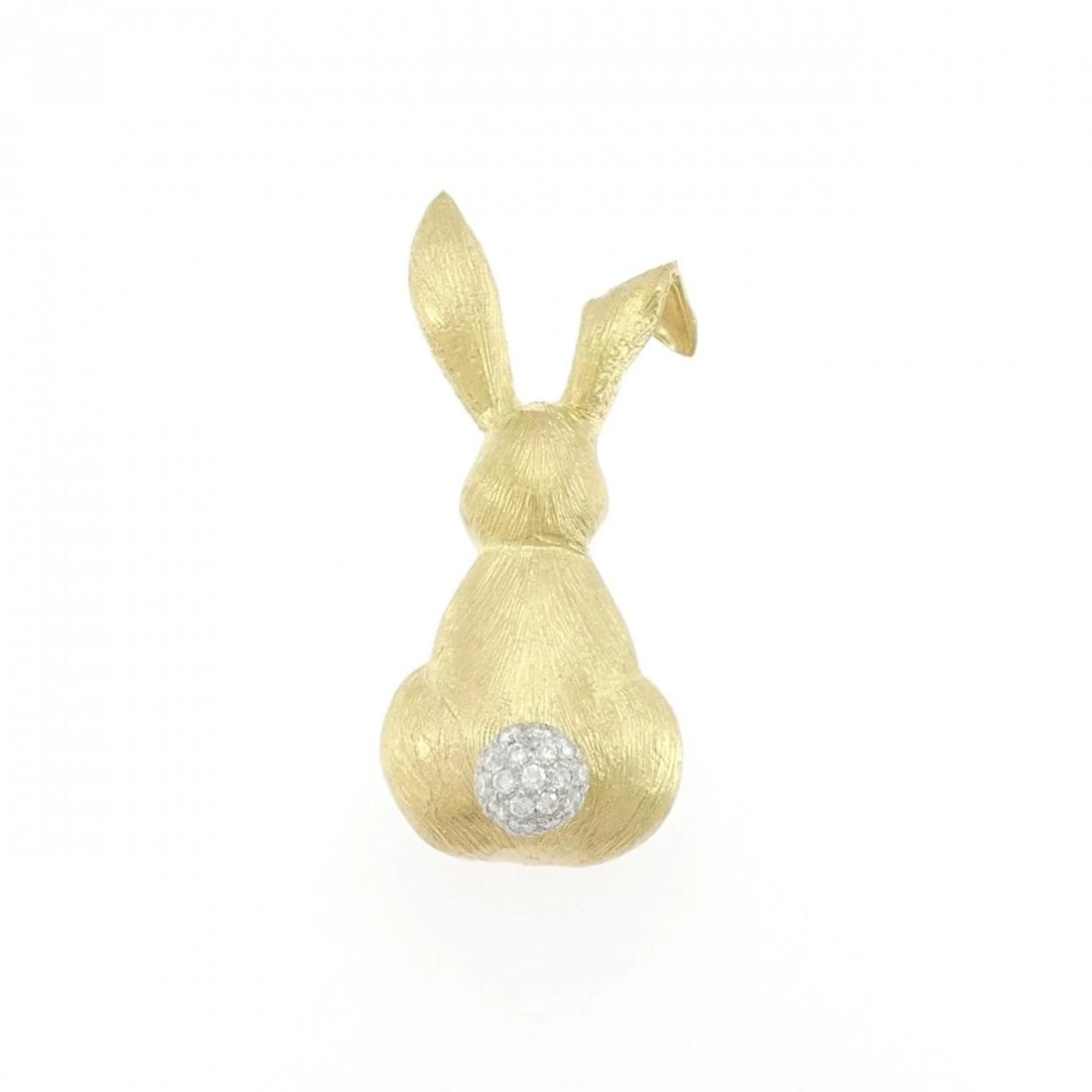 K18YG PT900 RABBIT DIAMOND BROOCH: K18YG PT900 Rabbit Diamond Brooch Brand: Unbranded Type: Pendant Brooch Material: K18 Yellow Gold Platinum 900, Main Stone/Creation Natural Color: yellow gold Size: HxW: 38.5mmx16.6mm 