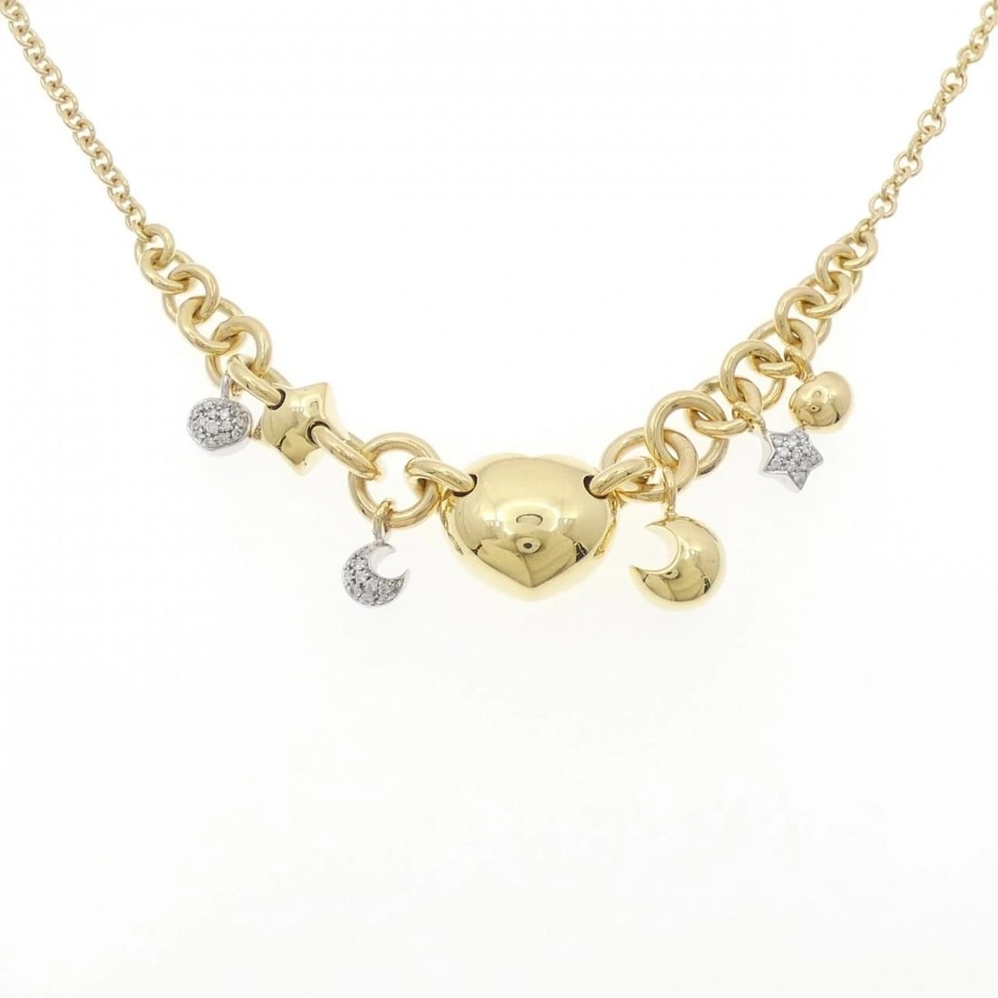PONTE VECCHIO DIAMOND NECKLACE: Ponte Vecchio Diamond Necklace Brand: Ponte Vecchio Type: Necklace Material: 750 Yellow Gold 750 White Gold, Main Stone/Creation Natural Color: None Size: 42cm,ActualSize Max W: 14.0mm Chain