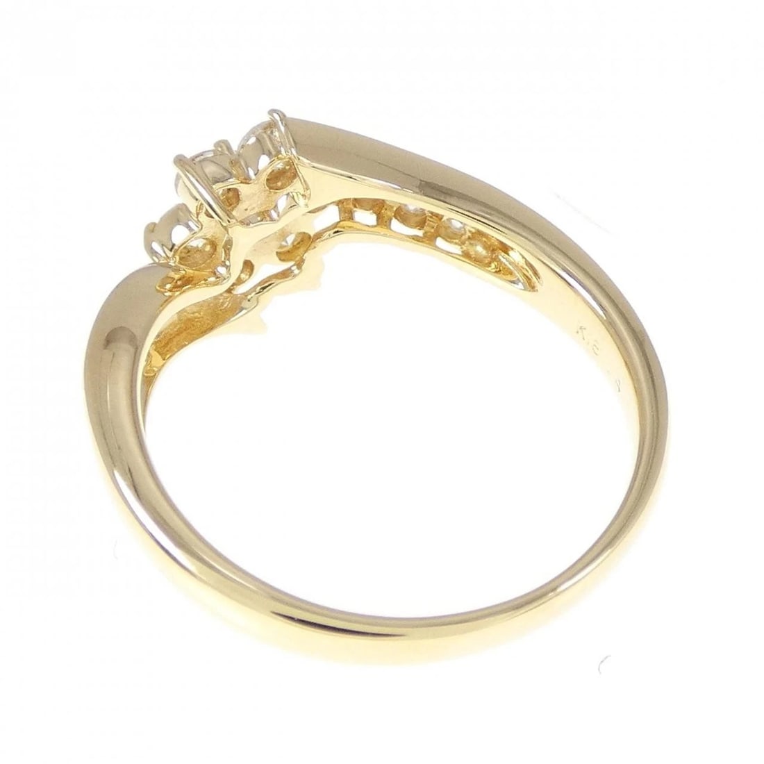 K18YG FLOWER DIAMOND RING - 3